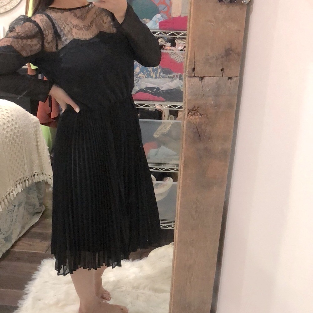 ALBERT NIPON VINTAGE black dress size large deadstock new with tags